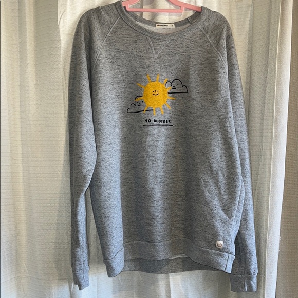 Marine Layer Gray Sweatshirt with Yellow Sun Design - Picture 1 of 5